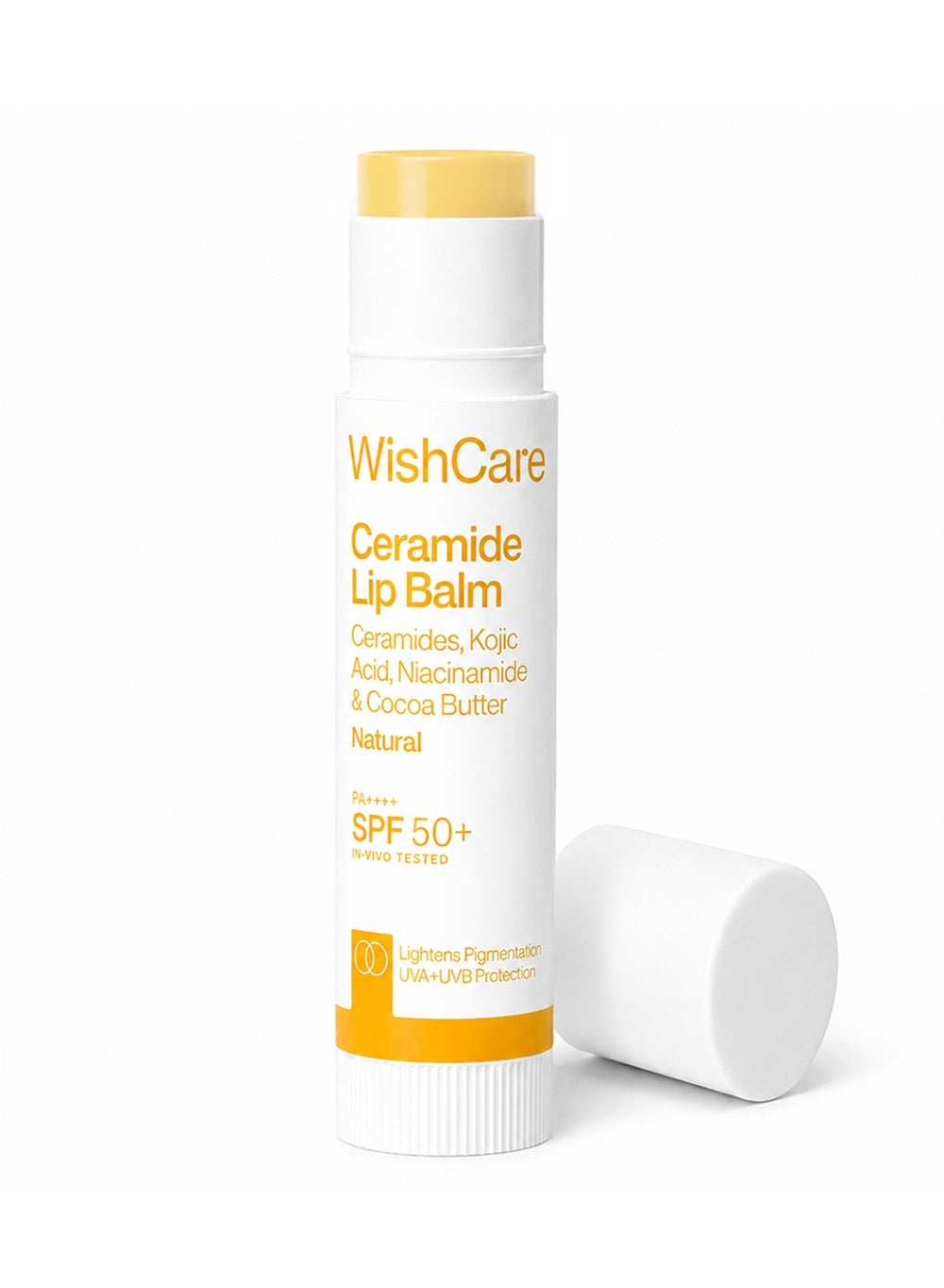 Ceramide Lip Balm with SPF 50 PA+++ | Brightening Lip Balm for Dark Lips | Kojic Acid & Niacinamide | For Men & Women | Natural & Untinted 10g