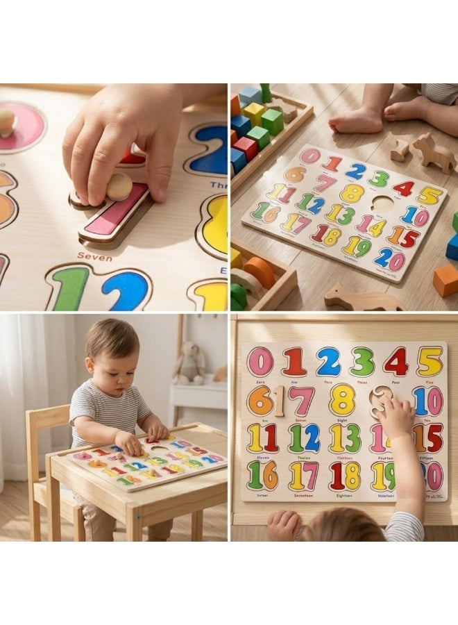 Twisoo Twisso 3pcs Mix Wooden 3D Peg Puzzle Set for Kids, Animal, Number & Vehicle Puzzle Boards, Montessori Educational Learning Toy, Fine Motor Skills, Hand Eye Coordination Activity for Boys & Girls - Image 2