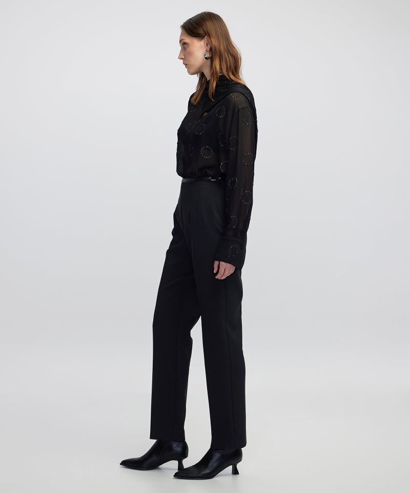 ابيكول بنطلون بخصر بحزام وقصة جزر - Image 2