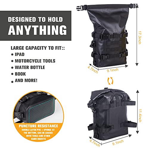 WILD HEART WILD HERAT Motorcycle Guard Bar Bag - Water-Resistant Rear Rack Trunk Motorbike Storage for Essential Gear and Accessories(Black) - Image 4