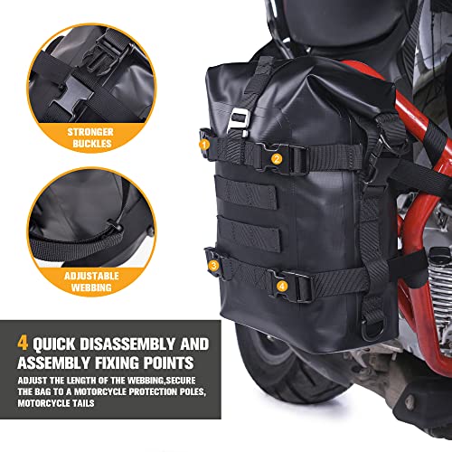 WILD HEART WILD HERAT Motorcycle Guard Bar Bag - Water-Resistant Rear Rack Trunk Motorbike Storage for Essential Gear and Accessories(Black) - Image 2