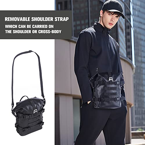 WILD HEART WILD HERAT Motorcycle Guard Bar Bag - Water-Resistant Rear Rack Trunk Motorbike Storage for Essential Gear and Accessories(Black) - Image 5
