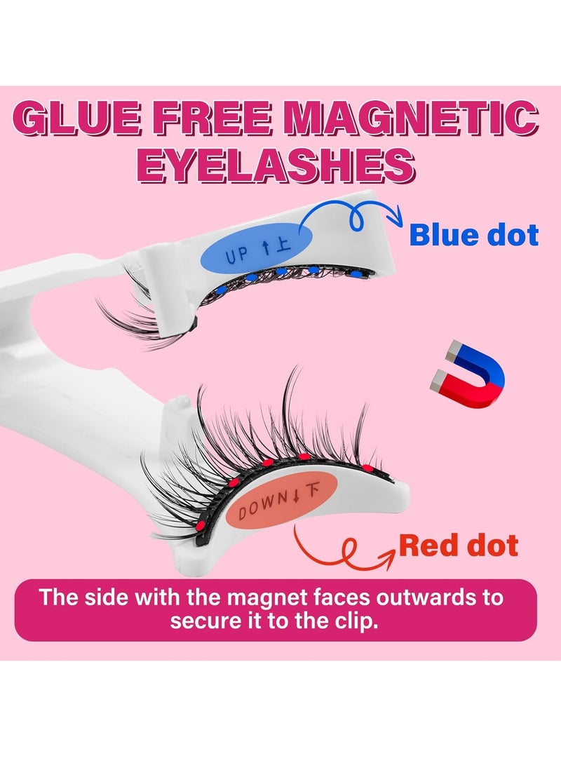 Generic Magnetic Eyelashes With Applicator Long Lasting And Reusable Magnetic Lashes Kit 5Pcs Magnets Per Piece No Glue Needed False Eyelashes Waterproof,Cruelty Free,Easy To Wear(1pair,Vibrant)  - Image 3