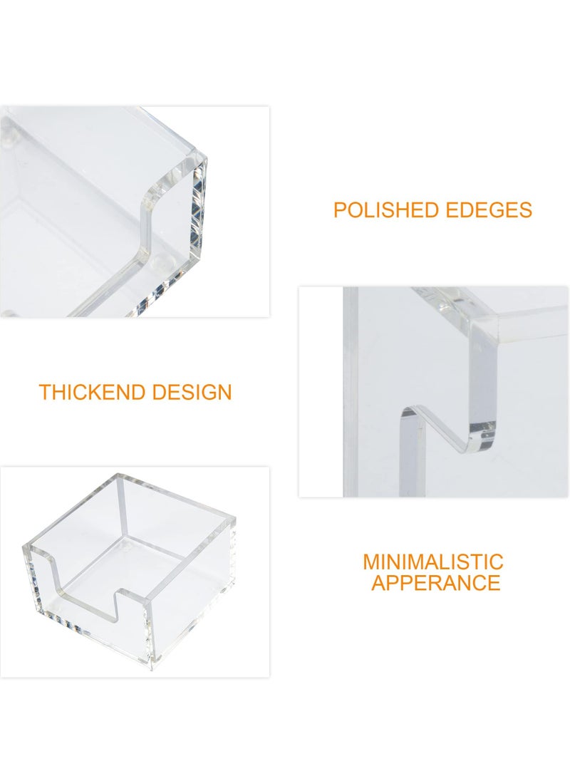 SYOSI SYOSI Clear Acrylic Sticky Note Holder, 2 in 1 Acrylic Sticky Notes Dispenser, Memo Holder for 3x3 Note Pad for Desk Organization, Office, Home, Office Accessories  - Image 4