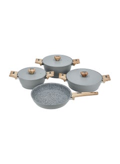 ALBERTO ALBERTO GRANITE COOKWARE SET 7 PCS (20/24/26SH-24 FP) GREY  - Image 2