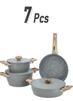ALBERTO ALBERTO GRANITE COOKWARE SET 7 PCS (20/24/26SH-24 FP) GREY  - Image 1