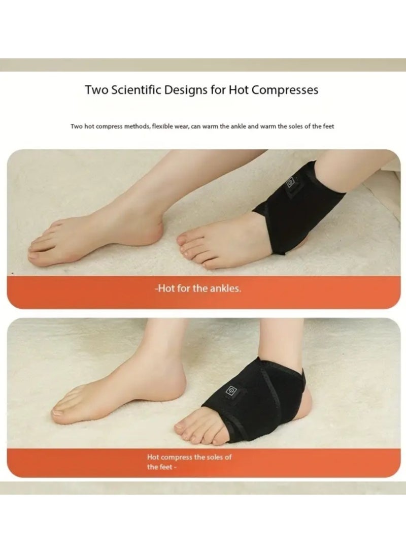 AROAQ Adjustable Electric Heating Ankle Wrap for Men & Women Mugwort Heat, Hook-and-loop Fastener Closure  - Image 3