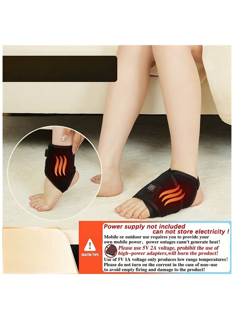 AROAQ Adjustable Electric Heating Ankle Wrap for Men & Women Mugwort Heat, Hook-and-loop Fastener Closure  - Image 4