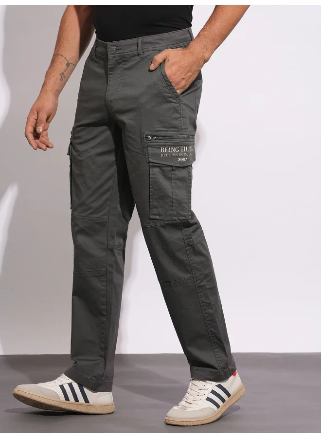 بيينغ هيومان Mens Dark Charcoal Easy Fit Cargos