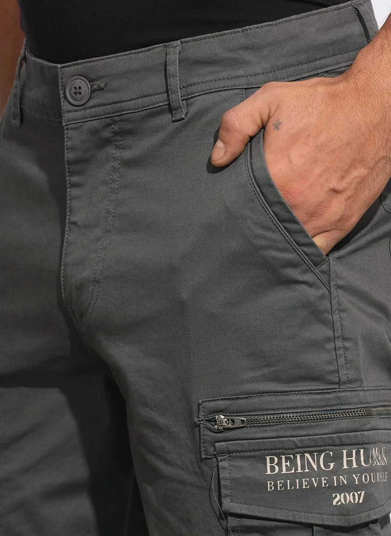 Being Human DK.CHARCOAL Men Classic Cargos Trousers for Men | Best Price UAE