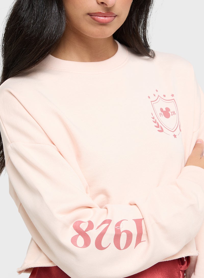 Disney Mickey Cropped Graphic Sweatshirt  - Image 3