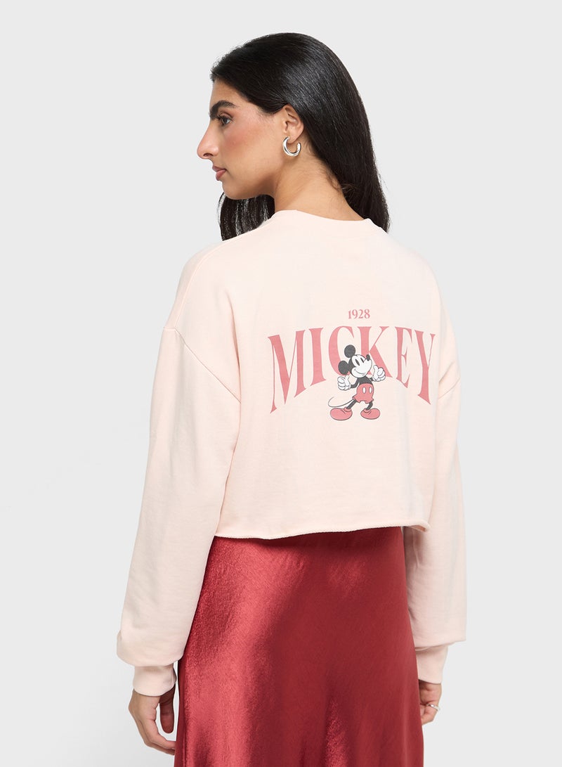 Disney Mickey Cropped Graphic Sweatshirt  - Image 2