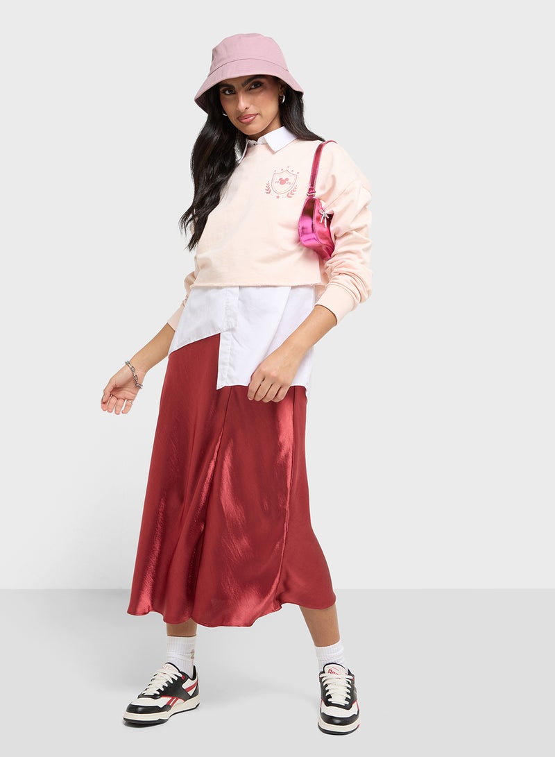 Disney Mickey Cropped Graphic Sweatshirt  - Image 4