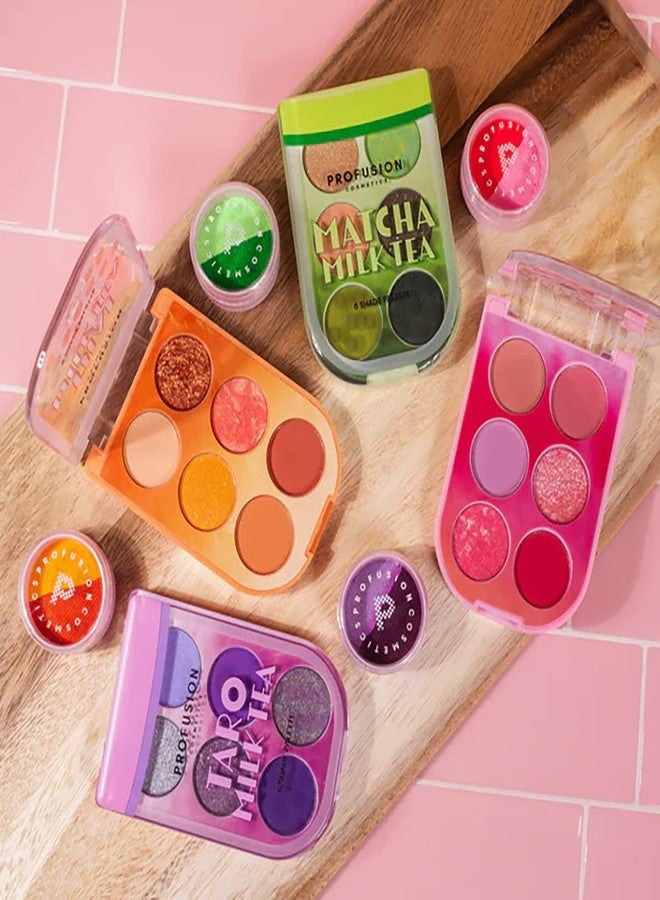 Profusion Cosmetics Milk Tea 6 Shade Palette- Boba Tea Collection Features a Lineup of Brew-Tea-Ful Matte, Shimmer, and Metallic Shades (Berry) - Image 5