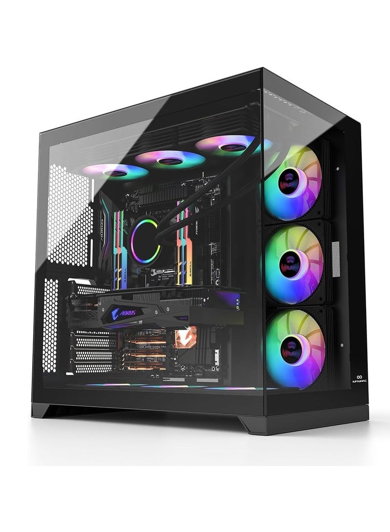 INFINIARC Cube Pro Gaming PC With Core i7-12700F Processor/16GB DDR5 RAM/1TB SSD/8GB Nvidia Geforce RTX 4060 Ti Graphics Card/Windows 11/ Black - Image 1