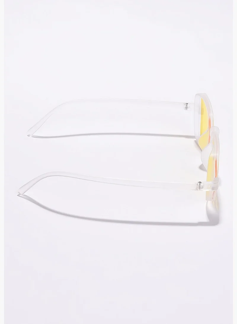 French Accent Men Yellow Lens Yellow Rectangle Sunglasses