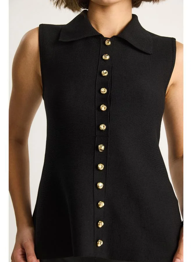 Ginger  Button Up Peplum Vest for Women | Best Price UAE