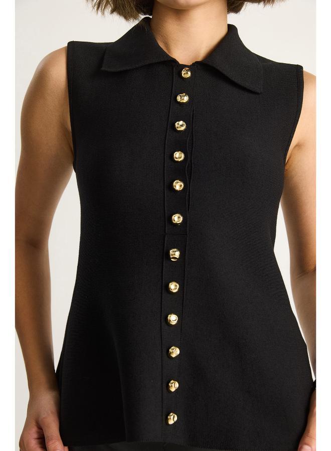 Ginger Button Up Peplum Vest - Image 5