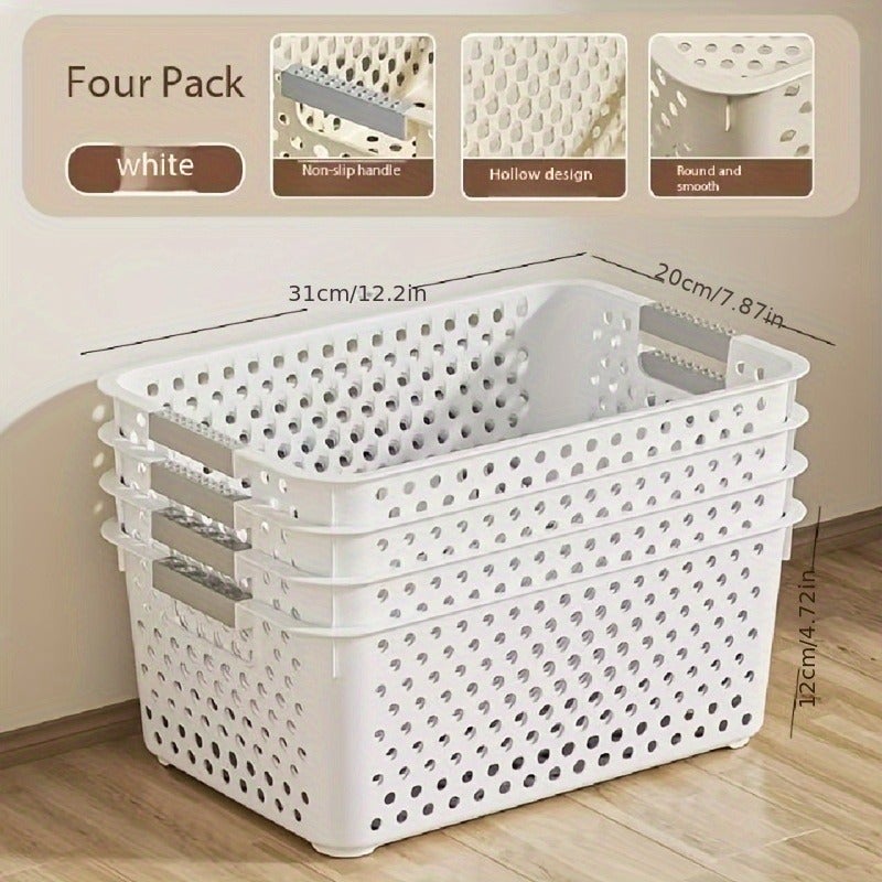 4pcs multifunctional plastic storage boxes, suitable for wardrobes and home decor- perfect for kitchens, bathrooms, bedrooms, offices, wall mounted wardrobe systems - Image 2