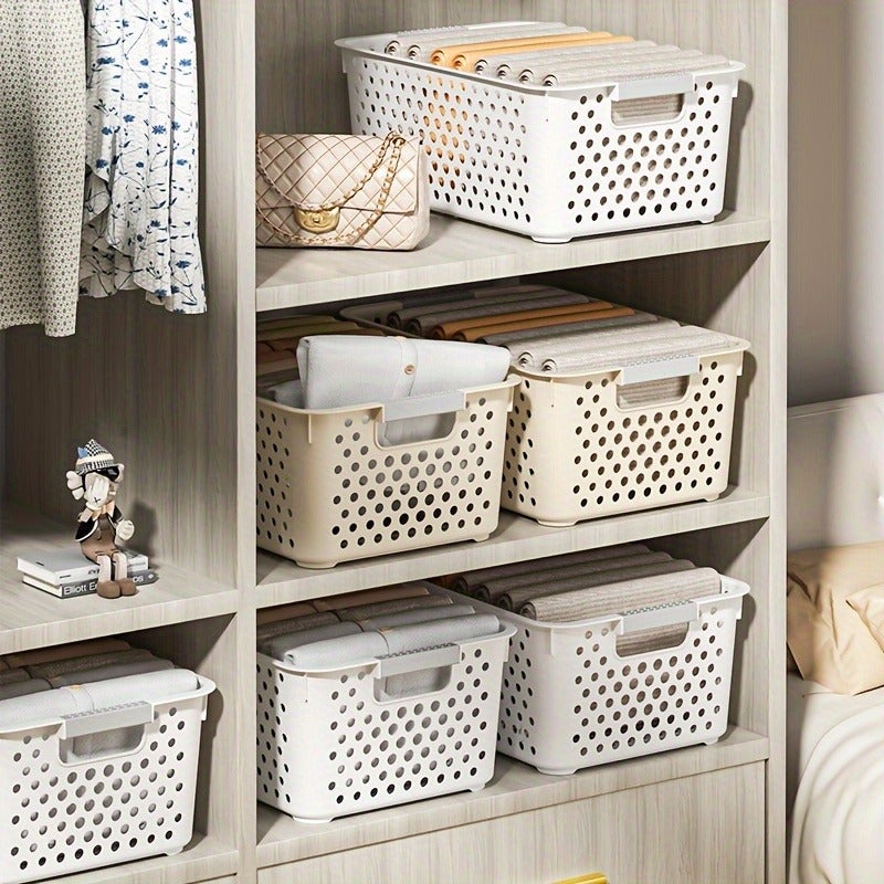 4pcs multifunctional plastic storage boxes, suitable for wardrobes and home decor- perfect for kitchens, bathrooms, bedrooms, offices, wall mounted wardrobe systems - Image 4