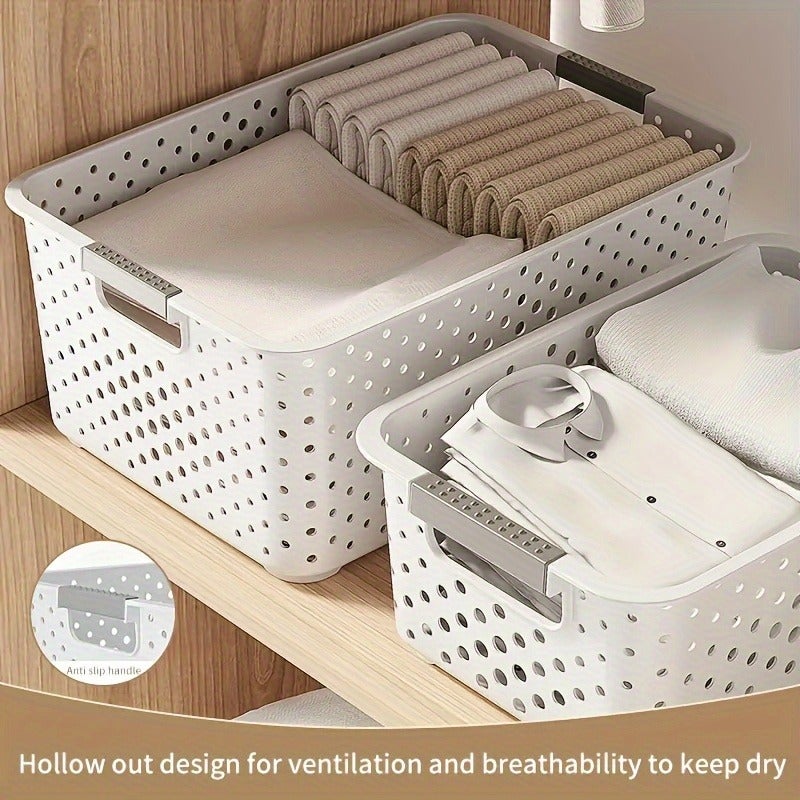 4pcs multifunctional plastic storage boxes, suitable for wardrobes and home decor- perfect for kitchens, bathrooms, bedrooms, offices, wall mounted wardrobe systems - Image 3