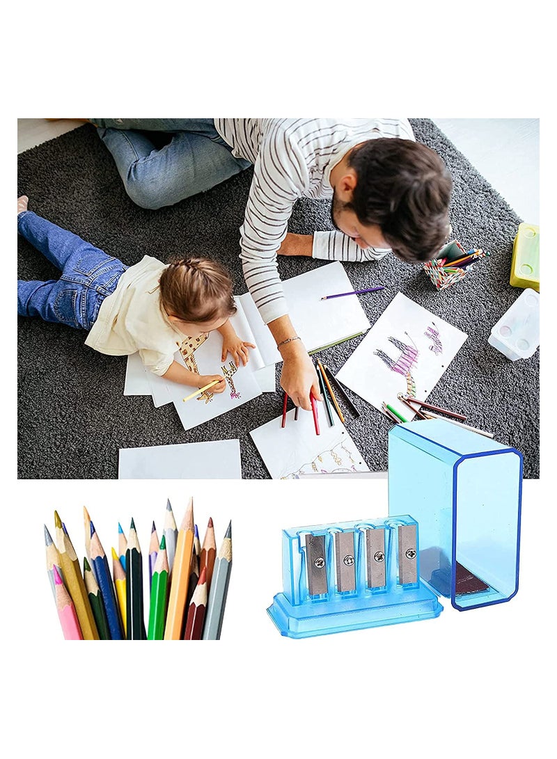 Handheld Pencil Sharpeners with Lid Set of 2 Perfect for Graphite Colored Pencils Charcoal and Cosmetics Drawing - Image 1
