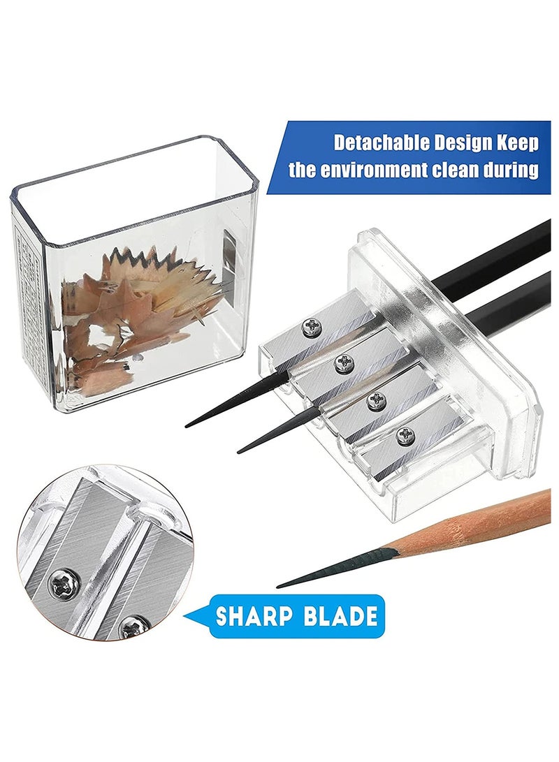 Handheld Pencil Sharpeners with Lid Set of 2 Perfect for Graphite Colored Pencils Charcoal and Cosmetics Drawing - Image 5
