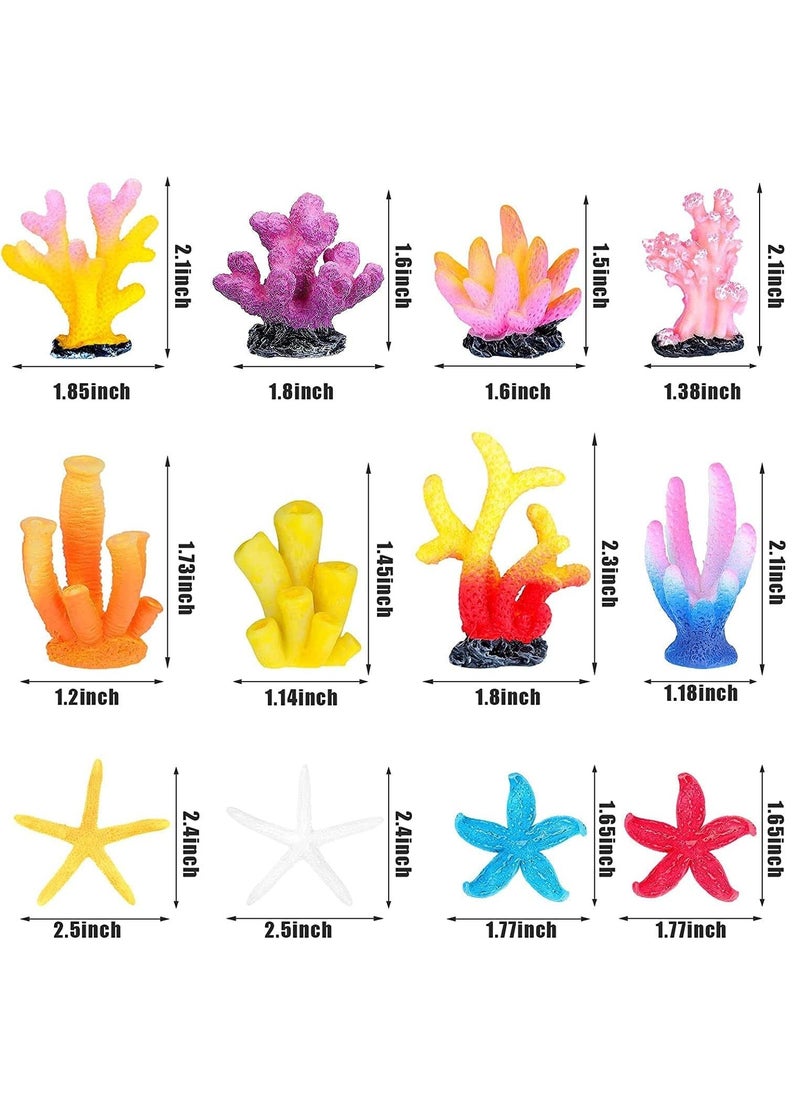 Generic 12 Pieces Artificial Coral Plant Aquarium Decorations Fish Tank Ornament Decor Polyresin Fake Colorful Coral Reef Decoration Accessories for Betta Fish Tank Aquarium Landscape  - Image 3