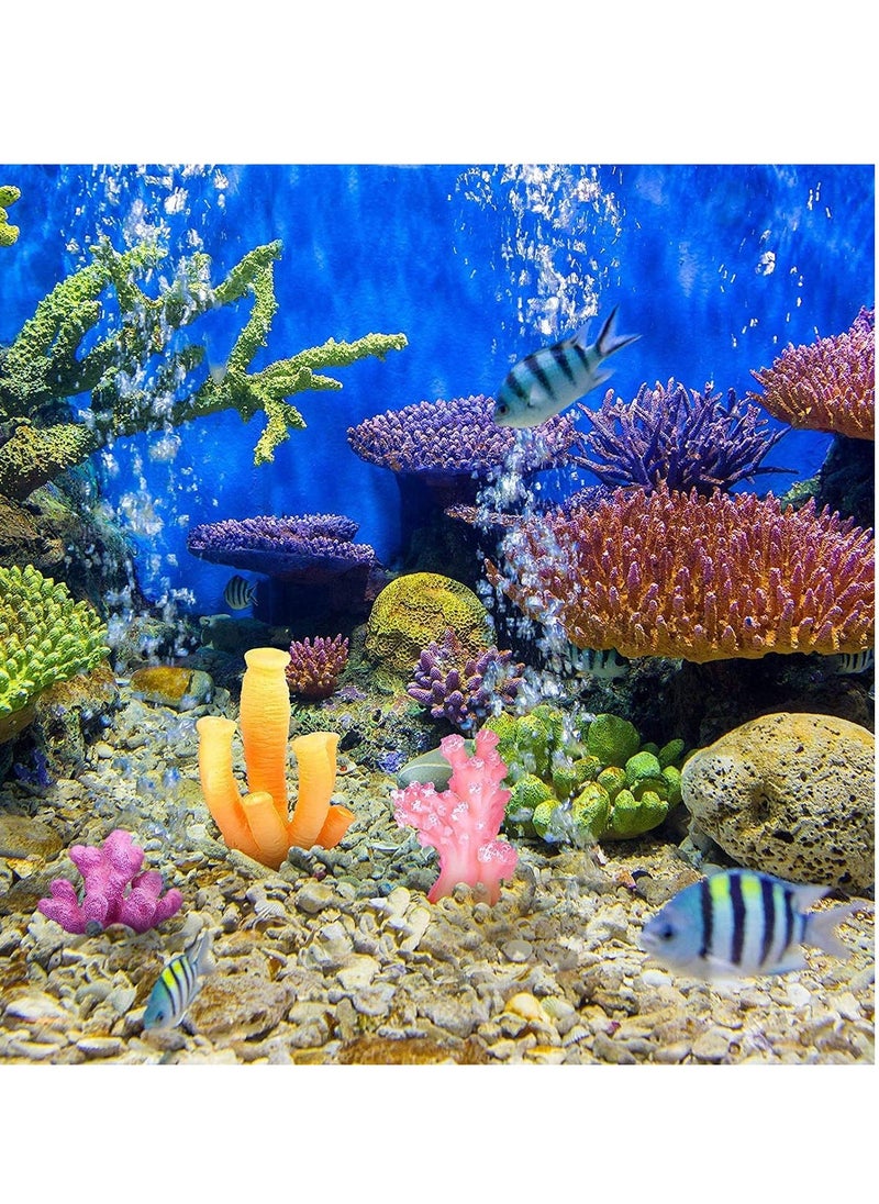 Generic 12 Pieces Artificial Coral Plant Aquarium Decorations Fish Tank Ornament Decor Polyresin Fake Colorful Coral Reef Decoration Accessories for Betta Fish Tank Aquarium Landscape  - Image 5