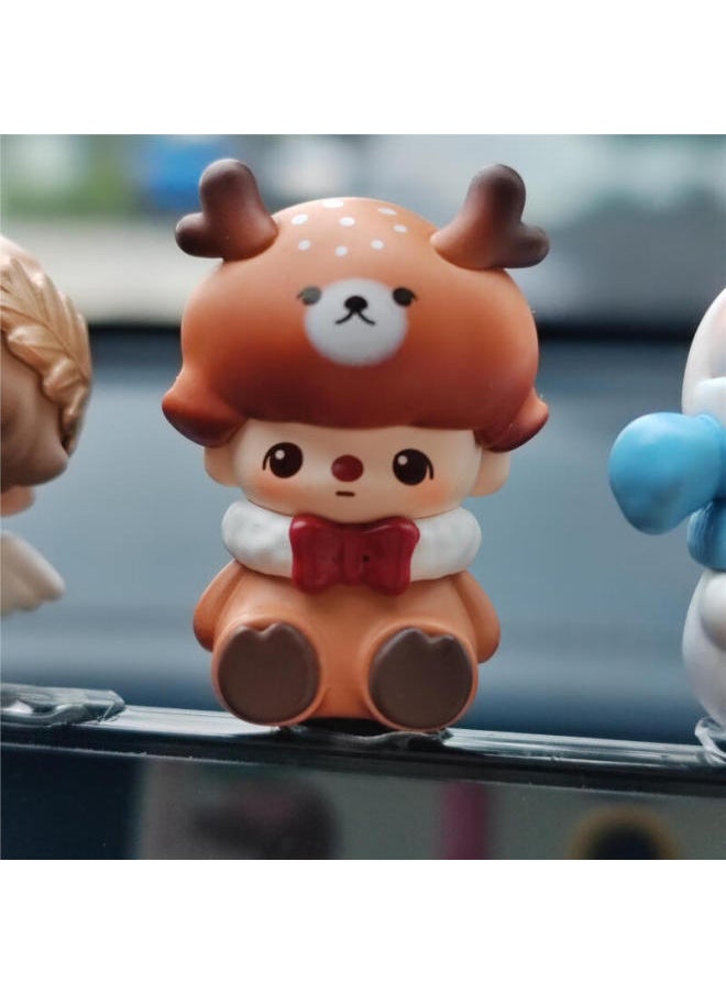Bubble Mart POP BEAN Bubble Mart Party Series Cute Grain Tide Play Doll Mini Car Ornaments-Specifications:Dimoo No Deer  - Image 1