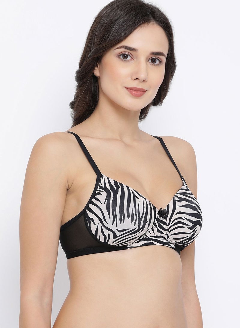 Clovia Padded Non-Wired Full Coverage Animal Print T-Shirt Bra - Image 4