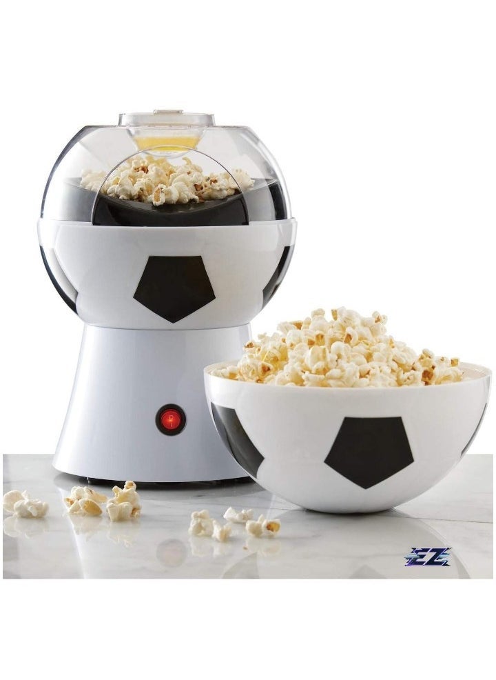 ELTRAZONE Mini Hot Air Popcorn Maker, 1200W – Fun Soccer, Basketball, Volleyball Style Popcorn Machine for Healthy, Oil-Free Snacks – Perfect for Family Movie Nights, Parties, Football Games & Events - Image 1