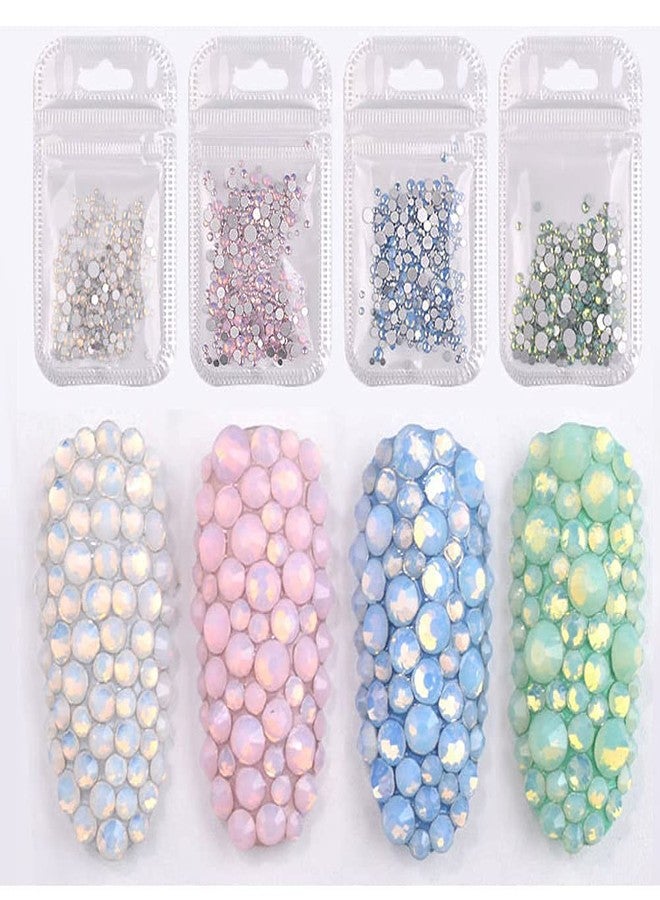 Lokusel 4 Pack Sparkly Crystal Opal Rhinestones for Nails 3D Nail Art Rhinestones Kit Crystal Diamond Rhinestones and Charms Nail Decoration Nail Jewels Crafts DIY - Image 3