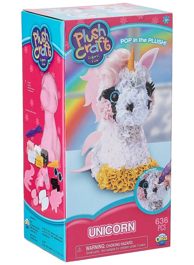 Orb Factory Limited 10027964 Plush Craft 3D Unicorn, 5" X 4" X 10", Pink/White/Yellow/Grey - Image 1