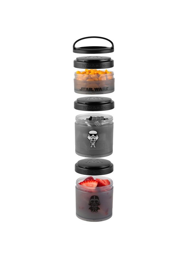 Whiskware - Whiskware Star Wars Stackable Snack Containers for Babies, Kids, and Toddlers, 3 Stackable Snack Cups for School and Travel, Formula and Cupholder Friendly, Stormtrooper and Darth Vader - Image 1