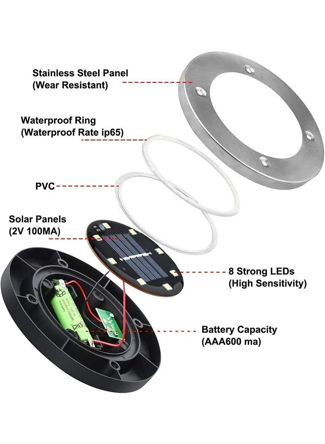JCB CHIC 12pcs  Solar Floor Lights Outdoor，Solar Lawn Light, Waterproof IP65 Solar Garden Lights, Automatic Solar Lamp for Garden, Pathway, Patio, Walkway, Lawn Home - Image 3