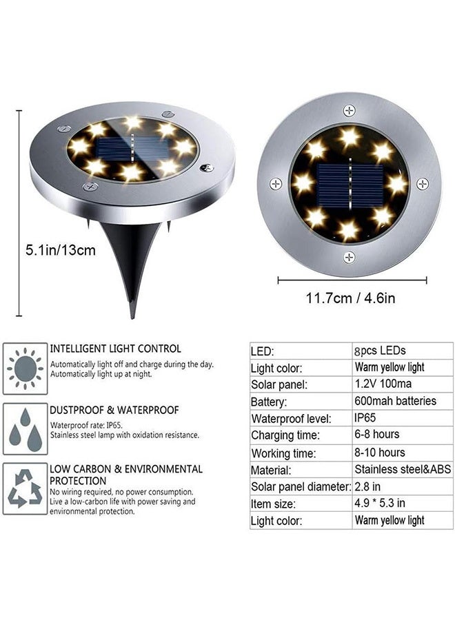 JCB CHIC 12pcs  Solar Floor Lights Outdoor，Solar Lawn Light, Waterproof IP65 Solar Garden Lights, Automatic Solar Lamp for Garden, Pathway, Patio, Walkway, Lawn Home - Image 2