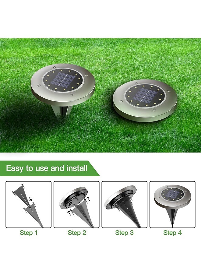 JCB CHIC 12pcs  Solar Floor Lights Outdoor，Solar Lawn Light, Waterproof IP65 Solar Garden Lights, Automatic Solar Lamp for Garden, Pathway, Patio, Walkway, Lawn Home - Image 5