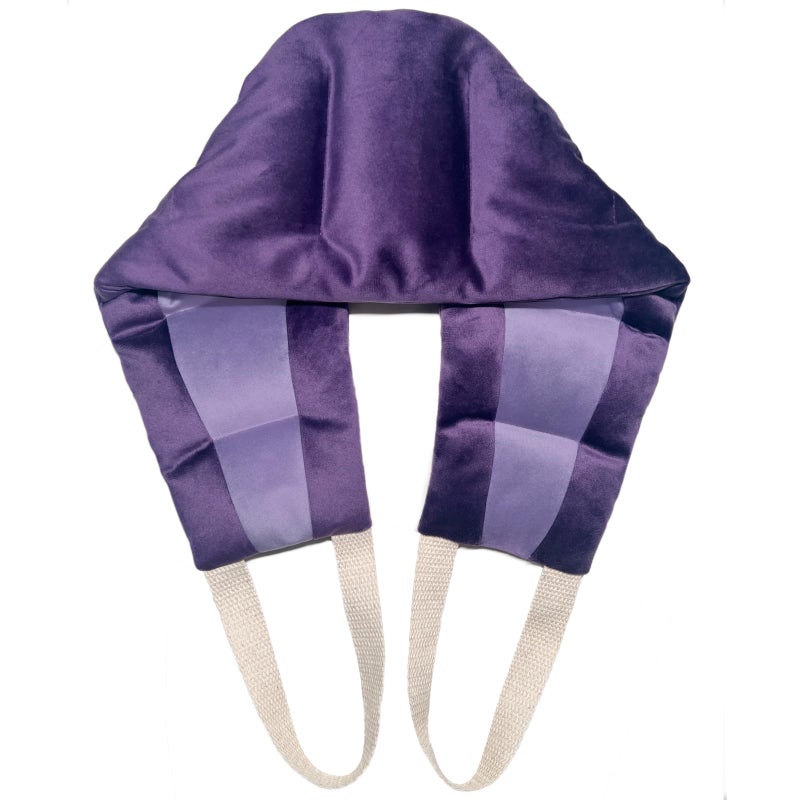 Kivdes Long Heating Pad for Neck and Shoulders and Back Weighted Microwavable Moist Heated Neck Wrap Hot Pack Microwave Heatable Bag Warm Compress Reusable with Handles 33.5"*5.9" Unscented Purple - Image 1