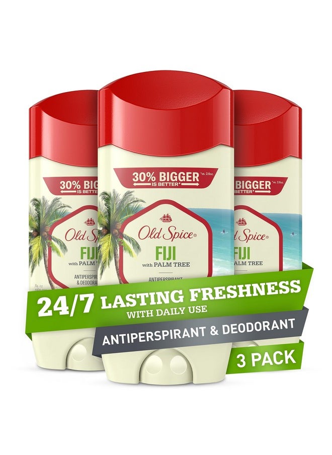 Old Spice - Old Spice Men's Antiperspirant & Deodorant, 24/7 Lasting Freshness, Advanced Sweat & Odor Protection with Skin Conditioners, Invisible Solid, Fiji with Palm Tree Scent, 3.4 oz (Pack of 3) - Image 1