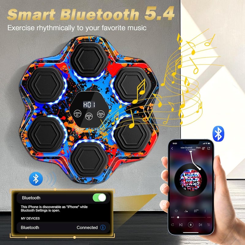 TGLLM Music Boxing Machine, Smart Bluetooth Boxing Machine for Adults & Kids, Boxing Machine Wall Mounted Music, Boxing Training Machine with Boxing Gloves for Home, Office, Gym - Image 5
