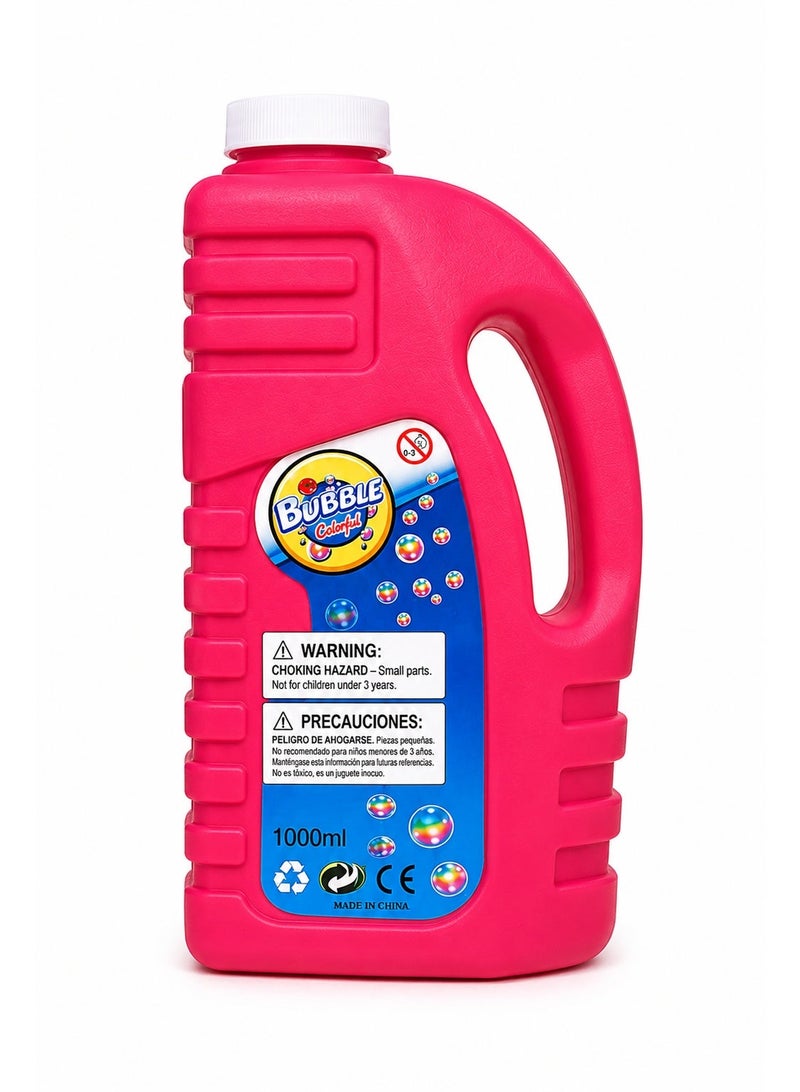 Bubble Refill Liquid 1000ml Pink Bottle – Large Capacity Bubble Solution Refill with Easy-Grip Handle, Secure Screw Cap for Bubble Wands, Bubble Toys, Outdoor Play & Party Fun - Image 4