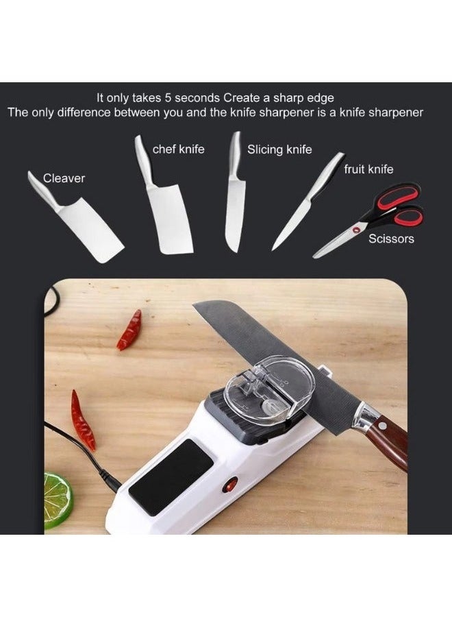"Professional Electric Knife and Scissor Sharpener - Kitchen Sharpening Stone Grinder for Precision Edge Maintenance" - Image 4