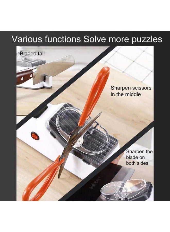 "Professional Electric Knife and Scissor Sharpener - Kitchen Sharpening Stone Grinder for Precision Edge Maintenance" - Image 5