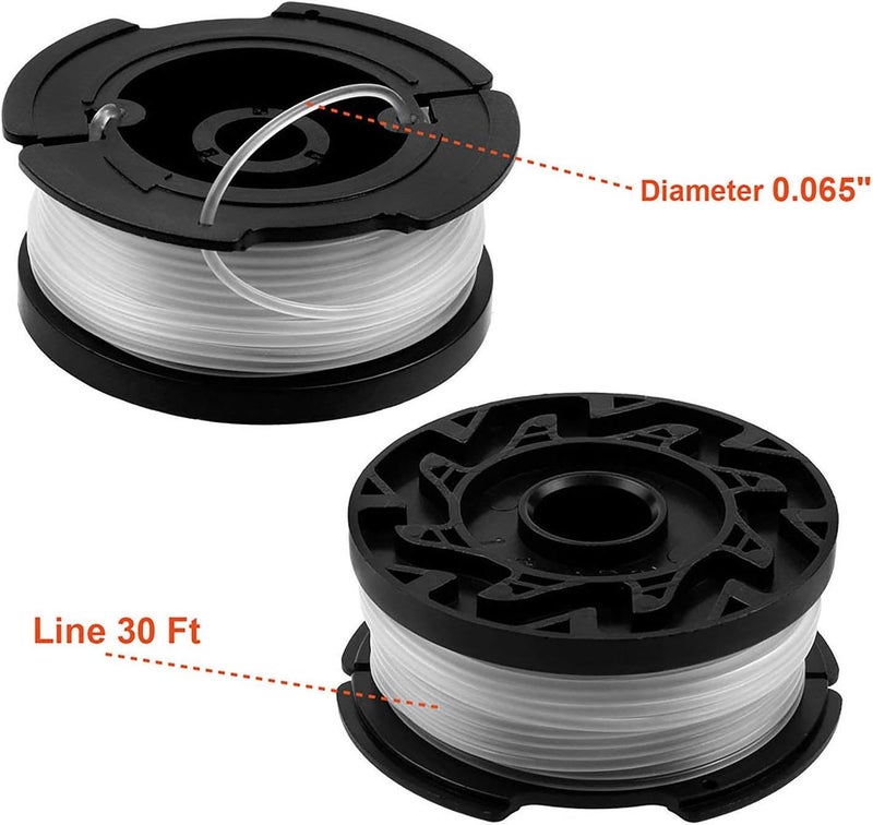 THTEN AF-100 String Trimmer Spool Compatible with Black and Decker GH600 GH900 LST201 LSTE525 BESTA510 30ft 0.065" Refills Line AFS Weed Eater Edger with RC-100-P Spool Cap Covers 6+2 - Image 3