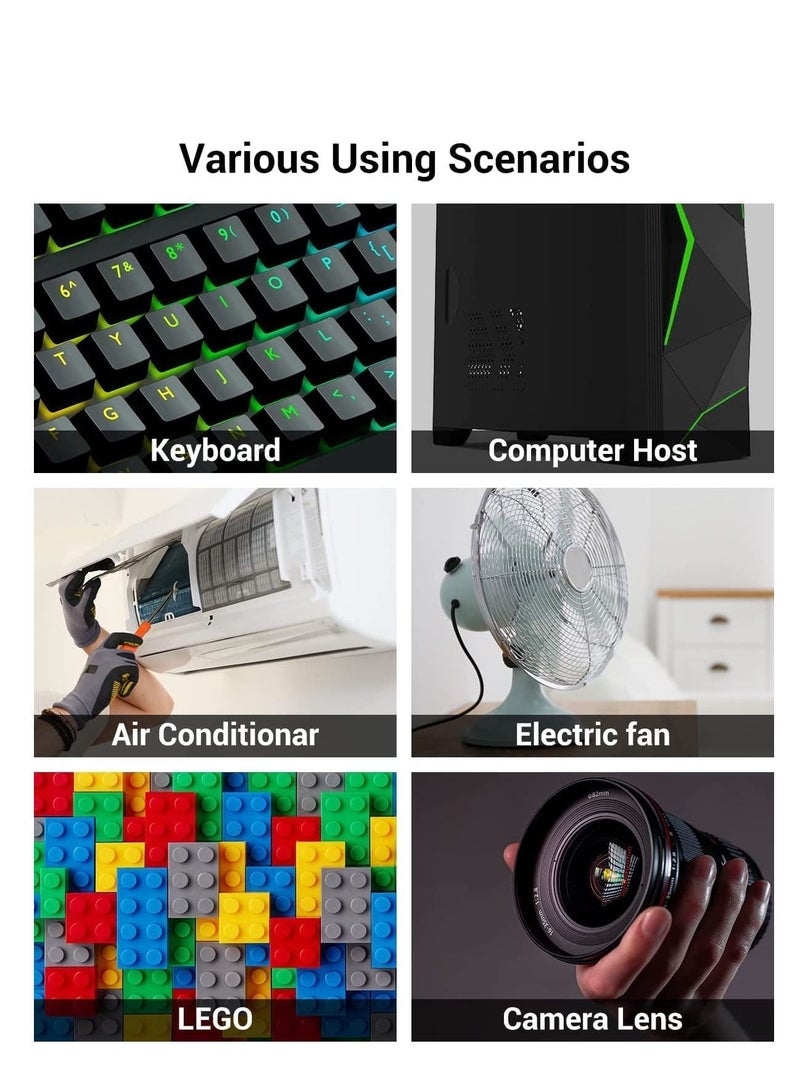 دوبكارت منفضة هواء كهربائية ، منفضة هواء مضغوطة لاسلكية للوحة مفاتيح الكمبيوتر المحمول ، منفضة هواء إلكترونية محمولة 50000 دورة في الدقيقة ، منفاخ هواء قابل لإعادة الشحن 6000 مللي أمبير - Image 5