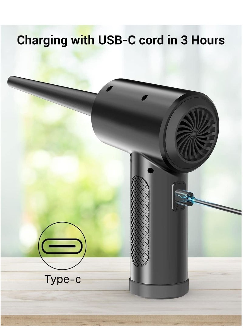 دوبكارت منفضة هواء كهربائية ، منفضة هواء مضغوطة لاسلكية للوحة مفاتيح الكمبيوتر المحمول ، منفضة هواء إلكترونية محمولة 50000 دورة في الدقيقة ، منفاخ هواء قابل لإعادة الشحن 6000 مللي أمبير - Image 4