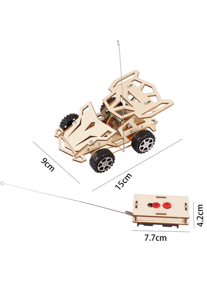 Children's Toy Science And Technology Small Production DIY Remote Control Four-wheel Drive Racing Car Primary School Students' Educational Science Experiment Stall Hot Sale-Specifications:Remote Control Four-wheel Drive Racing 086  - Image 4