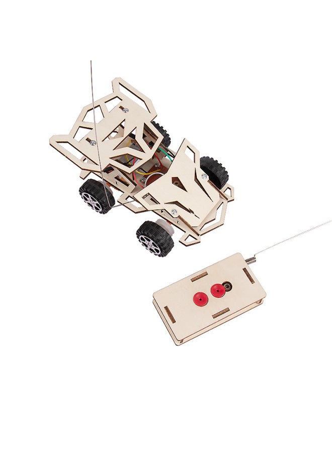 Children's Toy Science And Technology Small Production DIY Remote Control Four-wheel Drive Racing Car Primary School Students' Educational Science Experiment Stall Hot Sale-Specifications:Remote Control Four-wheel Drive Racing 086  - Image 3