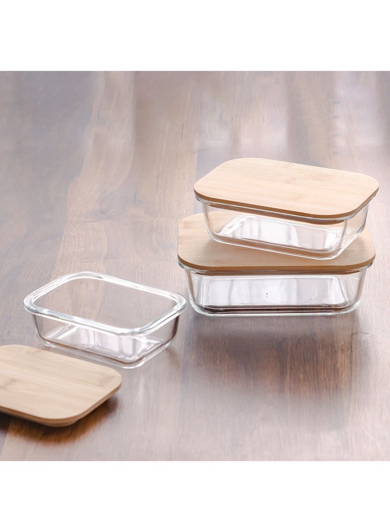DANUBE HOME Kitchen Essentials 3-Piece Food Storage Glass Container Set – Durable Glass Jars for Pantry, Spice, Coffee Storage, BPA-Free, Leak-Proof, Kitchen Organization Solution - Image 1